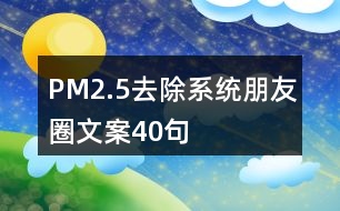 PM2.5去除系統(tǒng)朋友圈文案40句