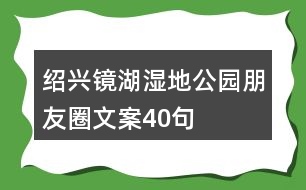 紹興鏡湖濕地公園朋友圈文案40句