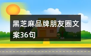 黑芝麻品牌朋友圈文案36句