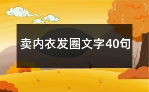 賣內衣發(fā)圈文字40句