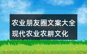 農(nóng)業(yè)朋友圈文案大全：現(xiàn)代農(nóng)業(yè)、農(nóng)耕文化朋友圈文案33句