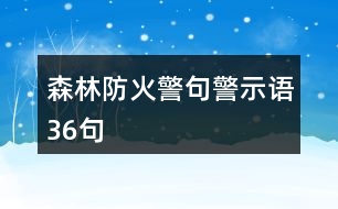 森林防火警句、警示語36句