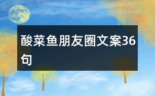 酸菜魚(yú)朋友圈文案36句