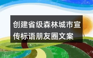 創(chuàng)建省級(jí)森林城市宣傳標(biāo)語(yǔ)、朋友圈文案37句