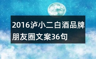 2016瀘小二白酒品牌朋友圈文案36句