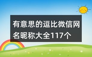 有意思的逗比微信網(wǎng)名昵稱大全117個(gè)