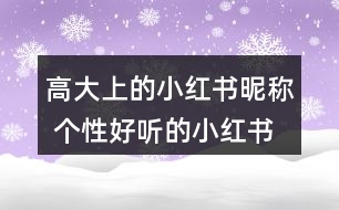 高大上的小紅書昵稱 個性好聽的小紅書昵稱328個