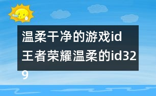 溫柔干凈的游戲id 王者榮耀溫柔的id329個