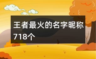 王者最火的名字昵稱718個