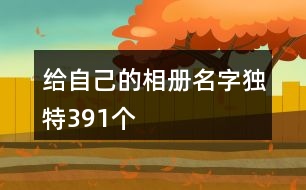 給自己的相冊(cè)名字獨(dú)特391個(gè)