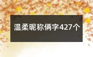 溫柔昵稱倆字427個