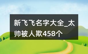 新飛飛名字大全_太帥被人欺458個