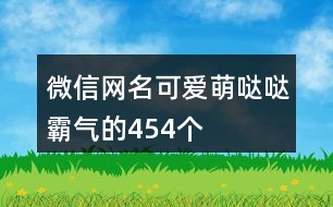 微信網(wǎng)名可愛(ài)萌噠噠霸氣的454個(gè)