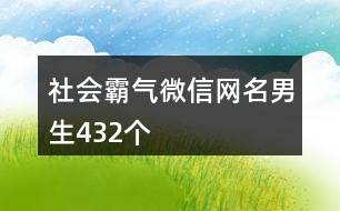 社會霸氣微信網名男生432個