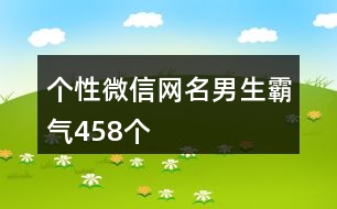 個(gè)性微信網(wǎng)名男生霸氣458個(gè)