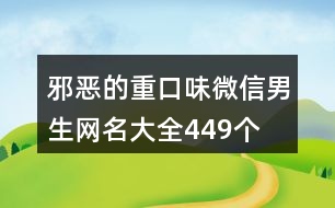 邪惡的重口味微信男生網(wǎng)名大全449個