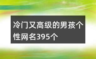 冷門(mén)又高級(jí)的男孩個(gè)性網(wǎng)名395個(gè)