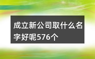 成立新公司取什么名字好呢576個(gè)