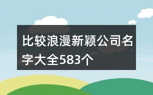 比較浪漫新穎公司名字大全583個