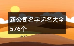 新公司名字起名大全576個(gè)