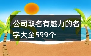 公司取名有魅力的名字大全599個(gè)