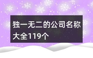 獨(dú)一無(wú)二的公司名稱大全119個(gè)