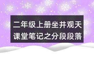 二年級(jí)上冊(cè)坐井觀天課堂筆記之分段段落大意