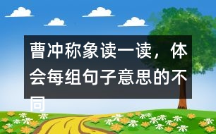 曹沖稱象讀一讀，體會每組句子意思的不同，再用加點的詞語各說一句話。