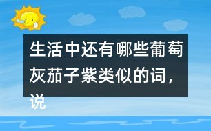 生活中還有哪些葡萄灰茄子紫類似的詞，說一說