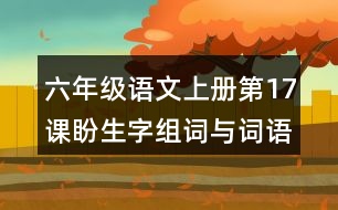 六年級(jí)語文上冊第17課盼生字組詞與詞語理解