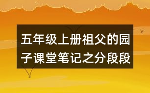 五年級上冊祖父的園子課堂筆記之分段段落大意