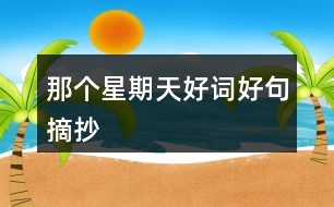 那個星期天好詞好句摘抄