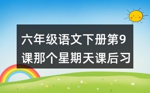 六年級語文下冊第9課那個星期天課后習(xí)題參考答案