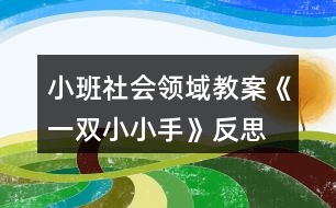 小班社會領域教案《一雙小小手》反思