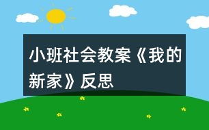 小班社會教案《我的新家》反思