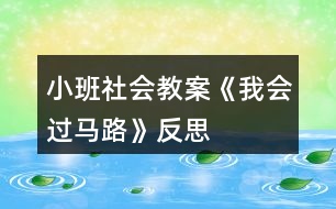 小班社會(huì)教案《我會(huì)過馬路》反思