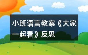 小班語言教案《大家一起看》反思