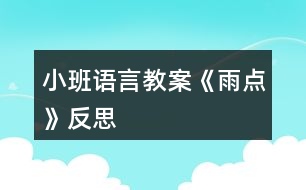 小班語(yǔ)言教案《雨點(diǎn)》反思