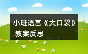 小班語言《大口袋》 教案反思