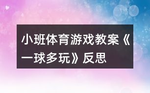 小班體育游戲教案《一球多玩》反思