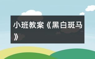 小班教案《黑白斑馬》