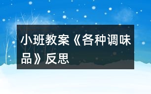 小班教案《各種調味品》反思