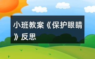 小班教案《保護(hù)眼睛》反思