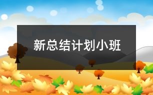 新總結(jié)計劃小班