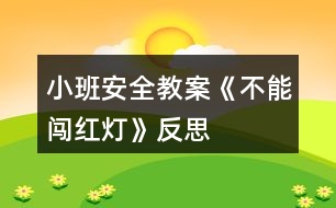 小班安全教案《不能闖紅燈》反思