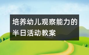 培養(yǎng)幼兒觀察能力的半日活動教案