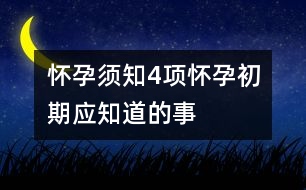 懷孕須知：4項懷孕初期應(yīng)知道的事