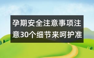 孕期安全注意事項(xiàng)：注意30個(gè)細(xì)節(jié)來(lái)呵護(hù)準(zhǔn)媽咪