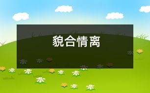 貌合情離