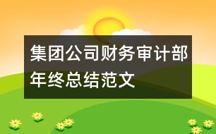 集團公司財務(wù)審計部年終總結(jié)范文